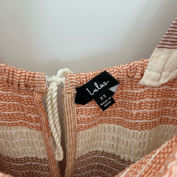 Lulus Way Too Cute Peach Multi Striped Smocked Babydoll Dress - Picture 5 of 6